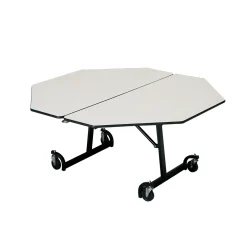 Uniframe Octagonal Mobile Folding Table w/ Black Frame - 60"Dia