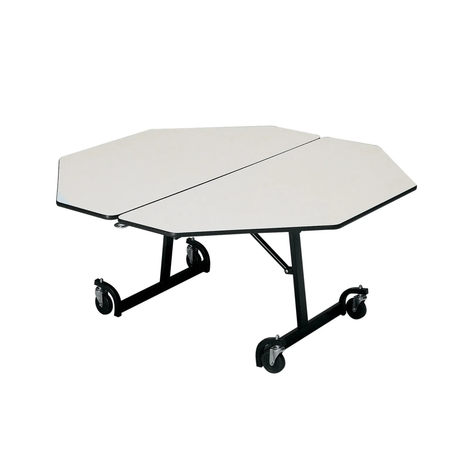 Uniframe Octagonal Mobile Folding Table w/ Black Frame - 60"Dia