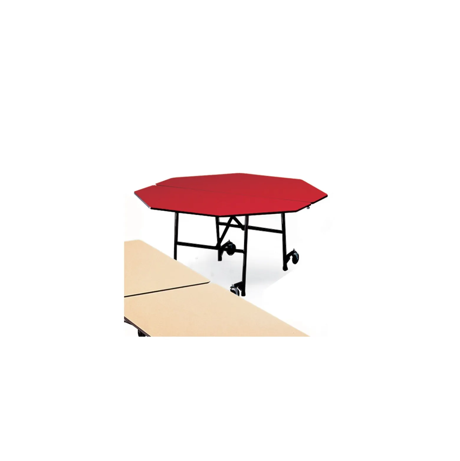 Uniframe Octagonal Mobile Folding Table w/ Chrome Frame - 60"Dia