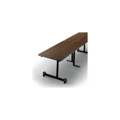 Uniframe Rectangular Folding Cafeteria Table w/ Black Leg– 140"W x 30"D