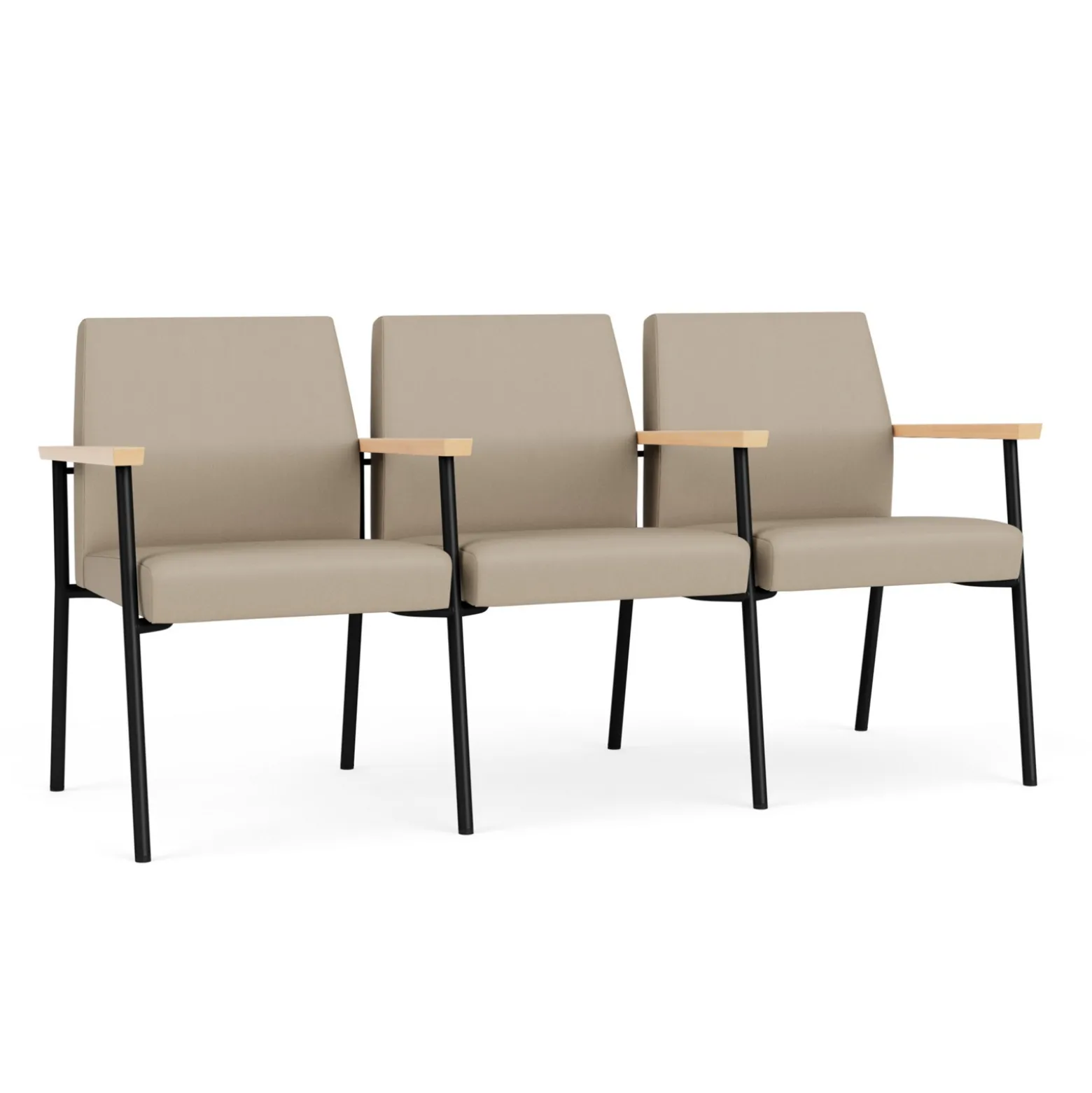Uptown Three-Seater with Center Arms in Premium Upholstery