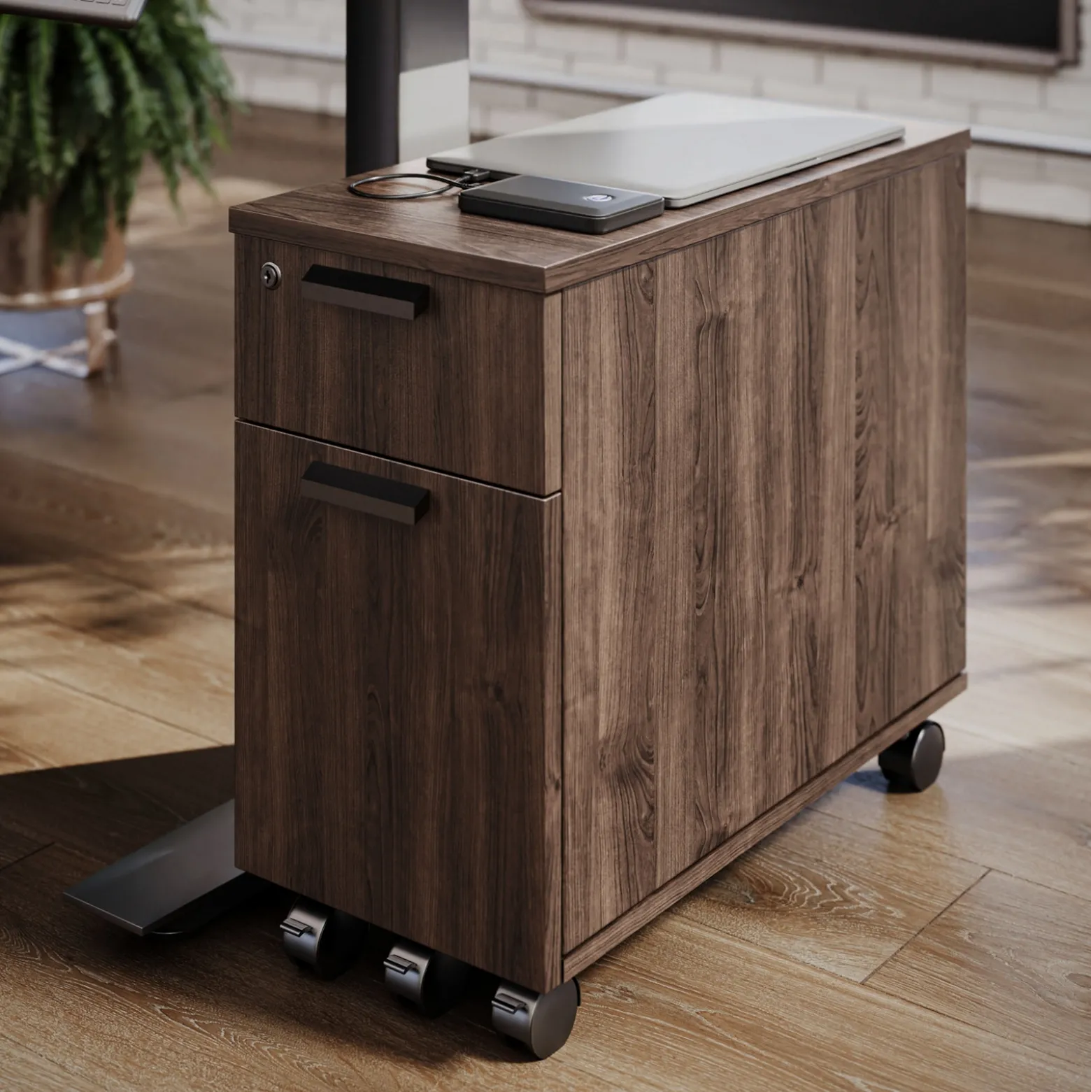 Upward 2 Drawer Mobile File Pedestal - 11"W x 24"D