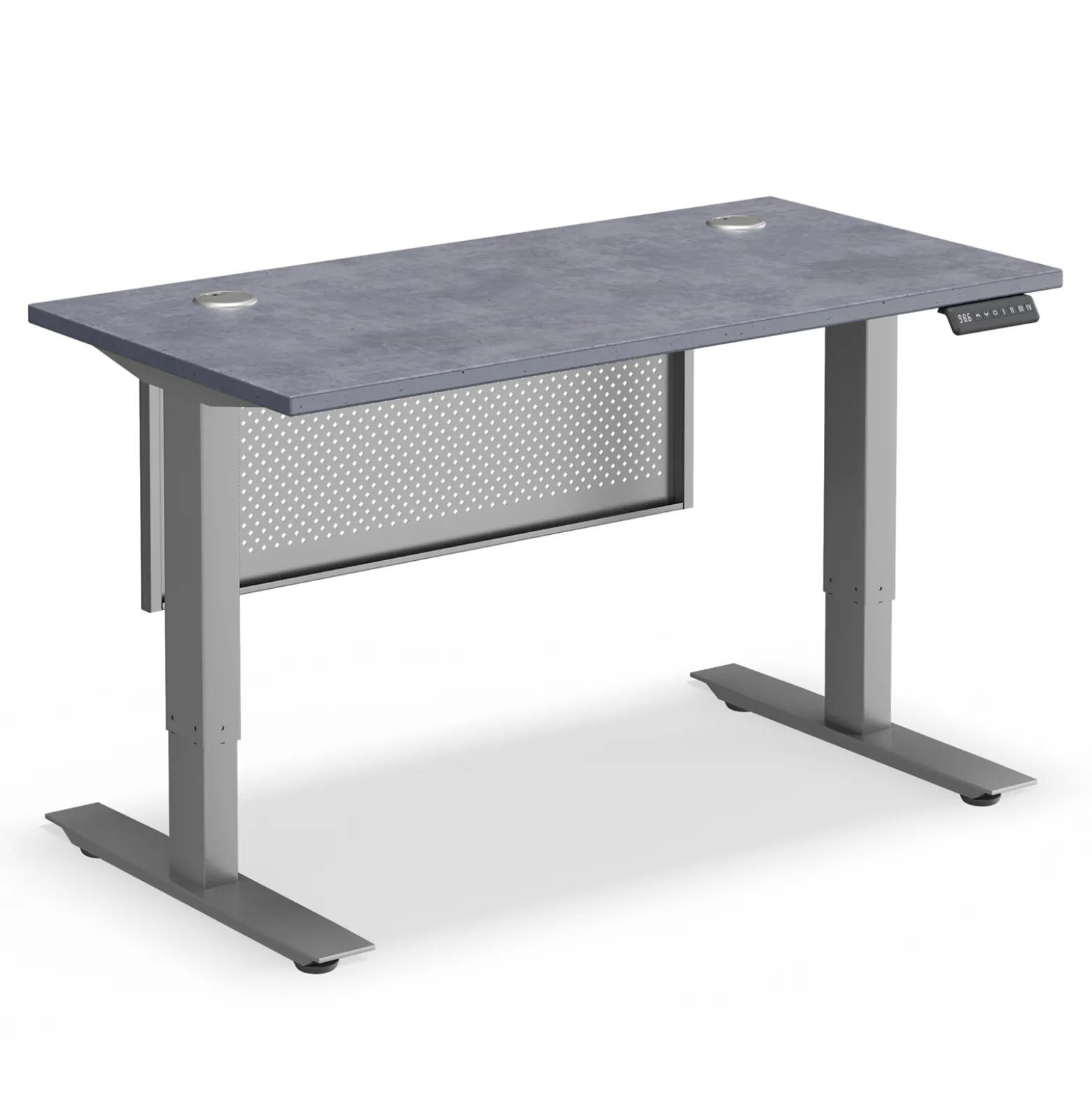 Upward Height Adjustable Standing Desk with Modesty Panel - 48"W x 24"D
