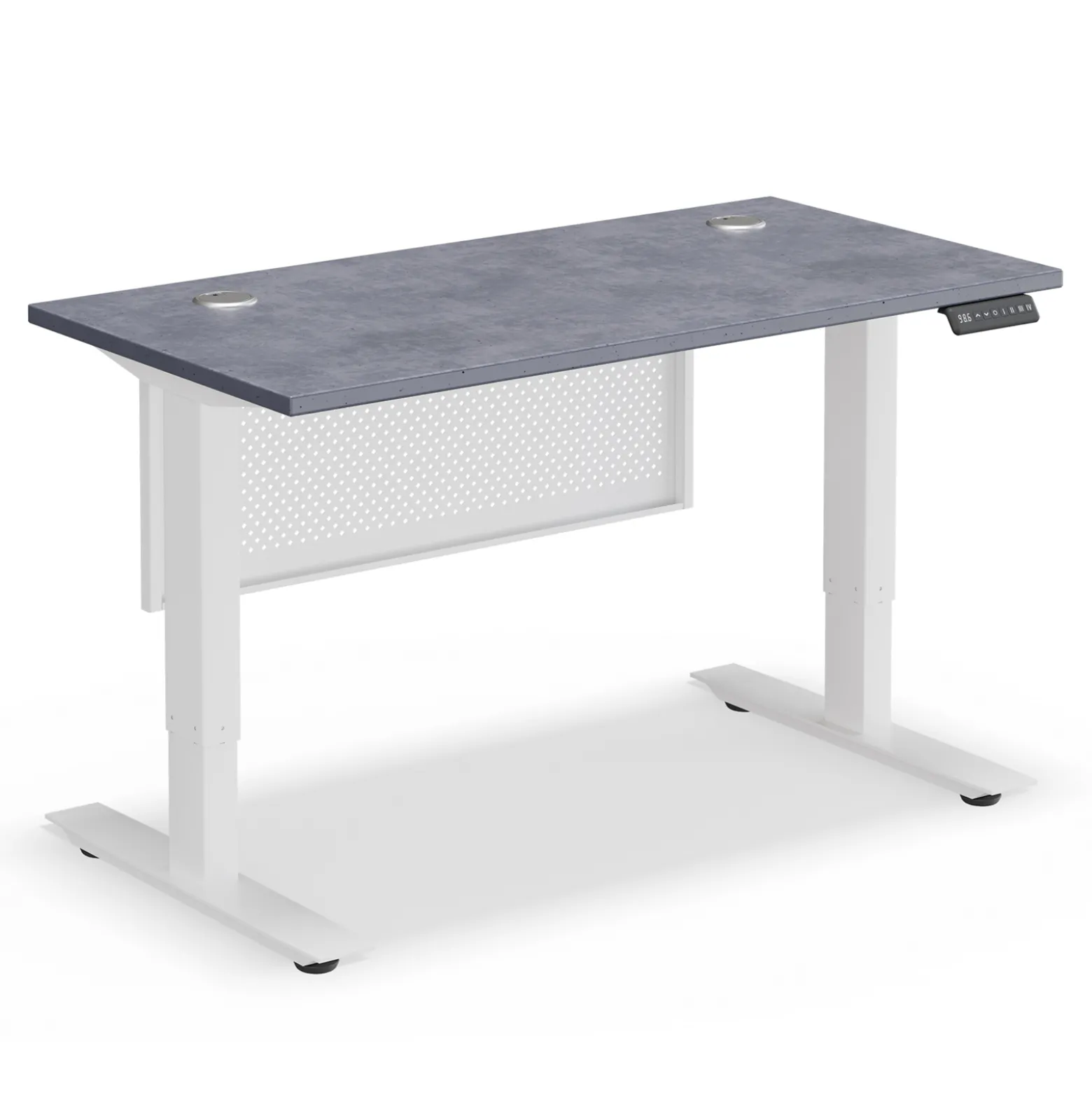 Upward Height Adjustable Standing Desk with Modesty Panel - 48"W x 24"D