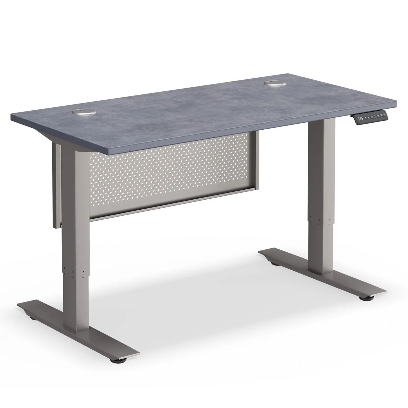 Upward Height Adjustable Standing Desk with Modesty Panel - 48"W x 24"D