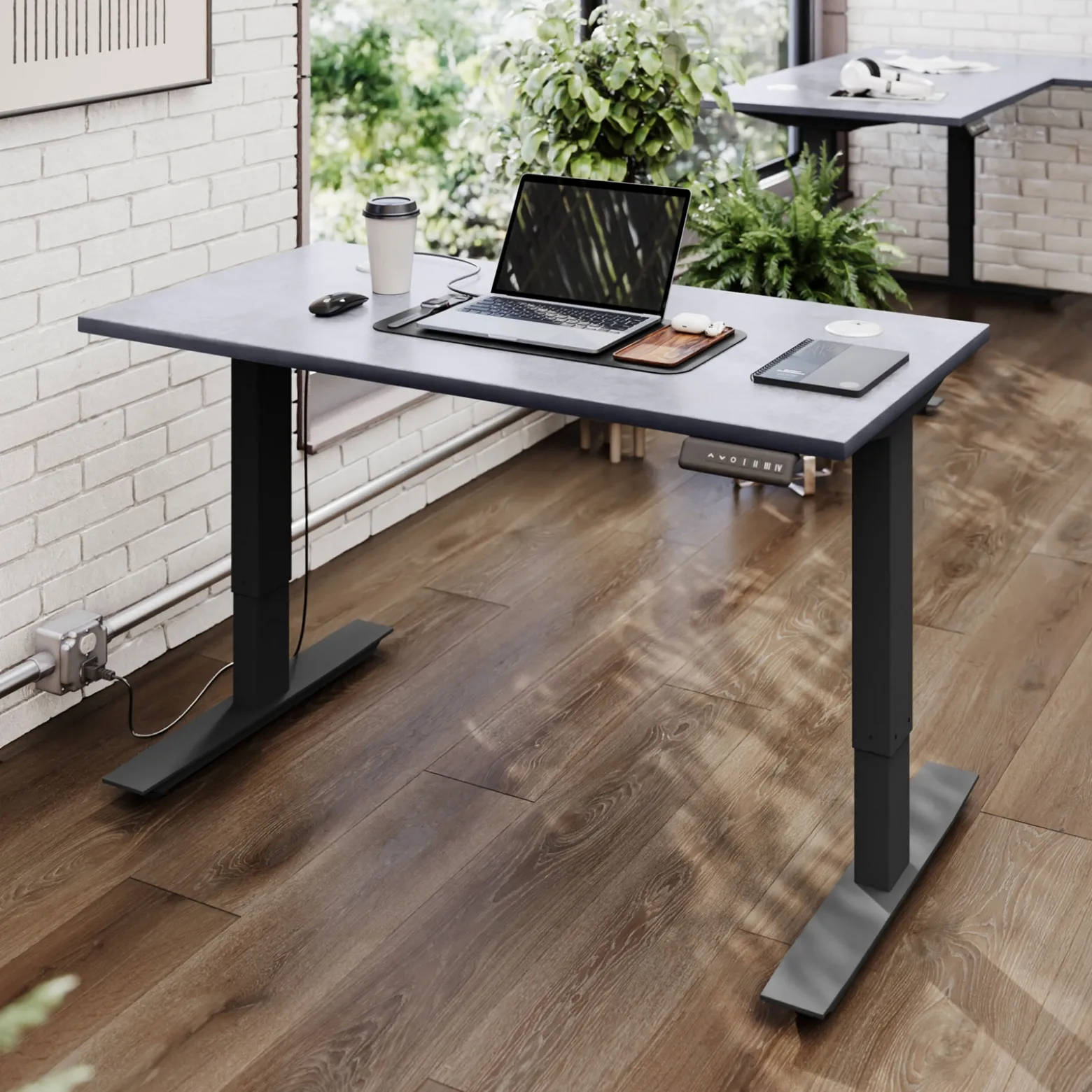 Upward Height Adjustable Standing Desk - 48"W x 24"D