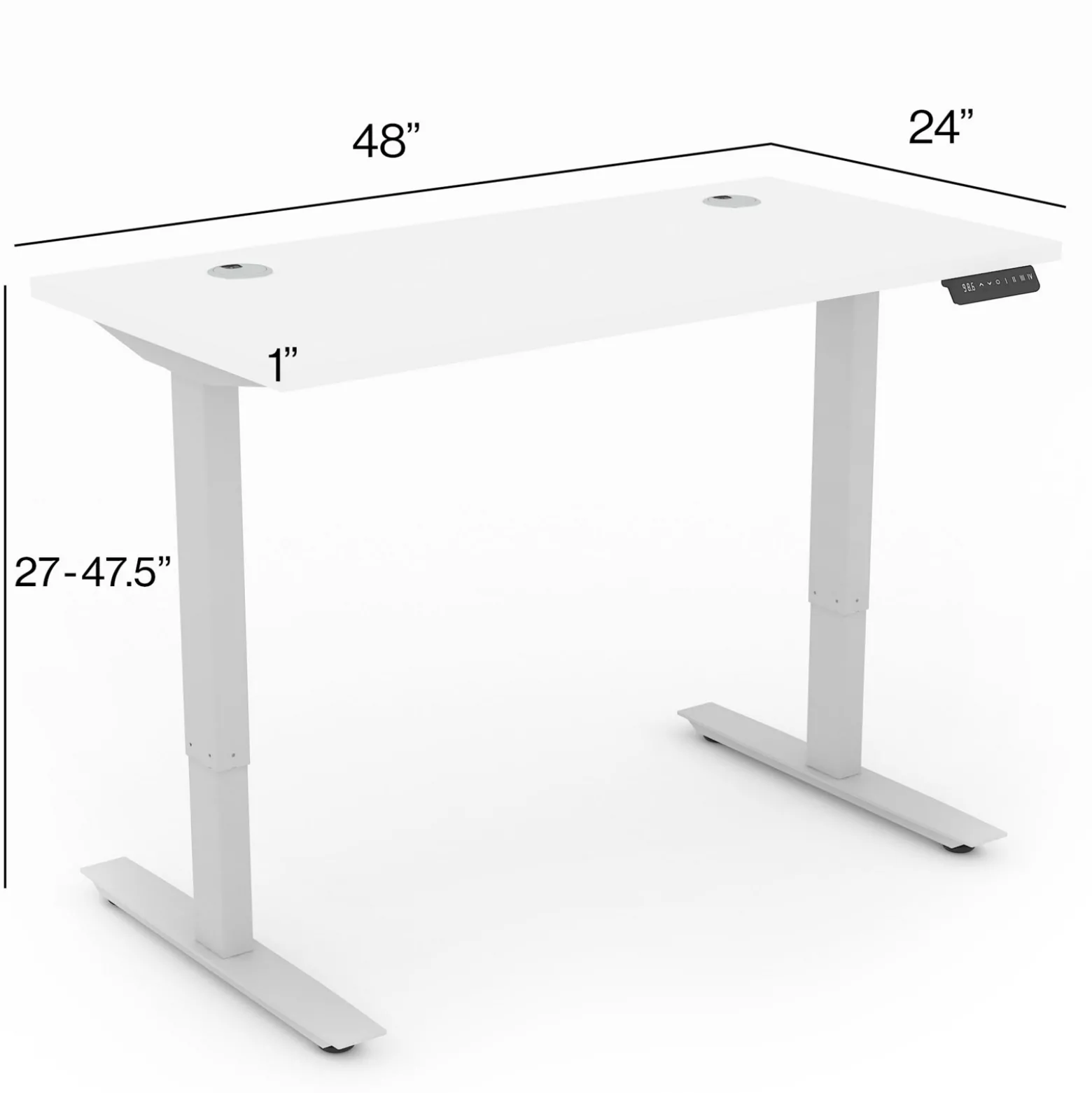 Upward Height Adjustable Standing Desk - 48"W x 24"D