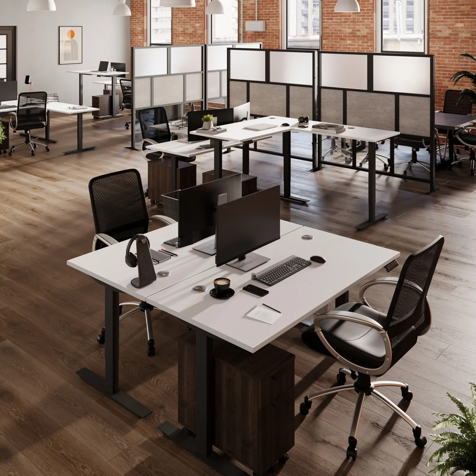Upward Height Adjustable Standing Desk - 60"Wx30"D