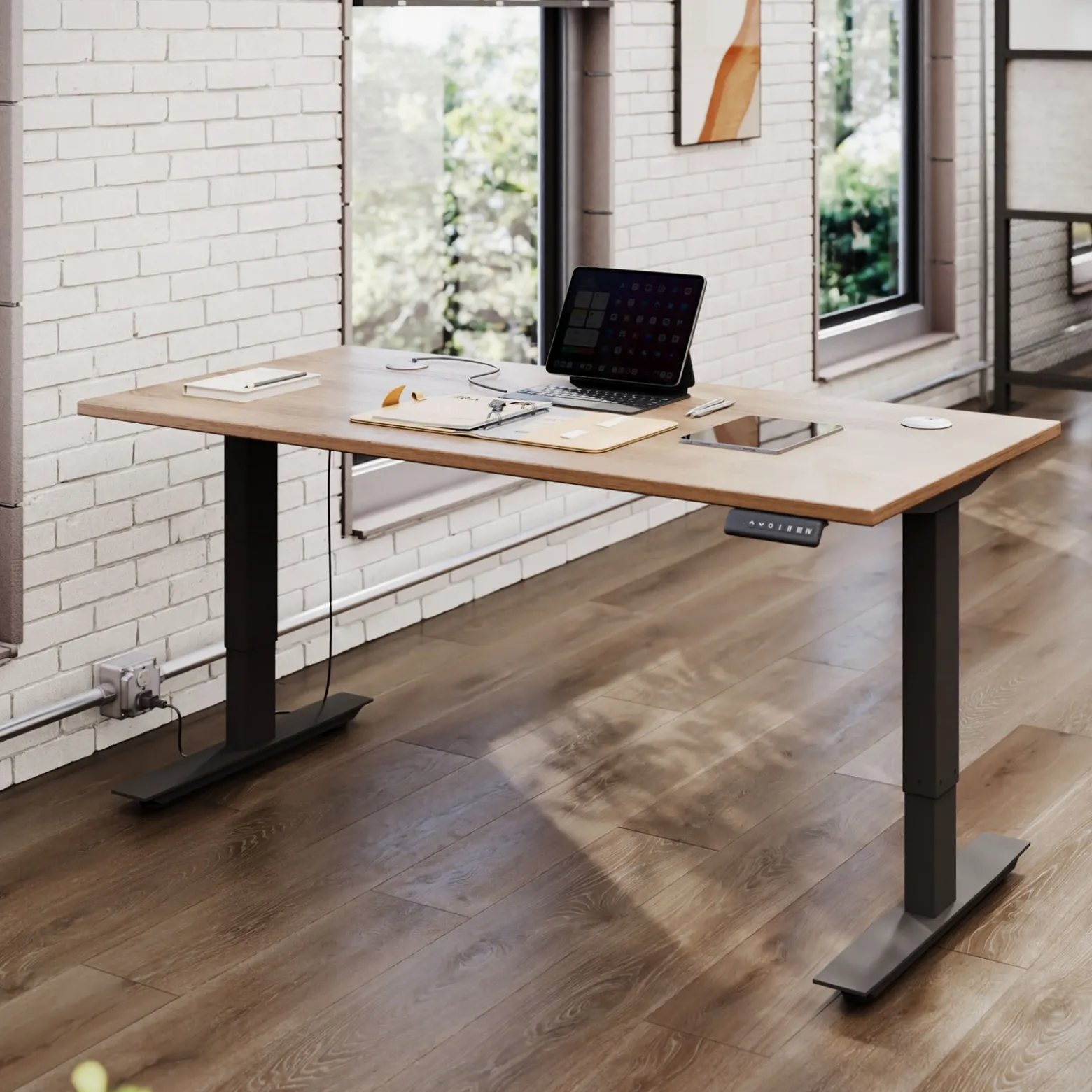 Upward Height Adjustable Standing Desk - 60"Wx30"D