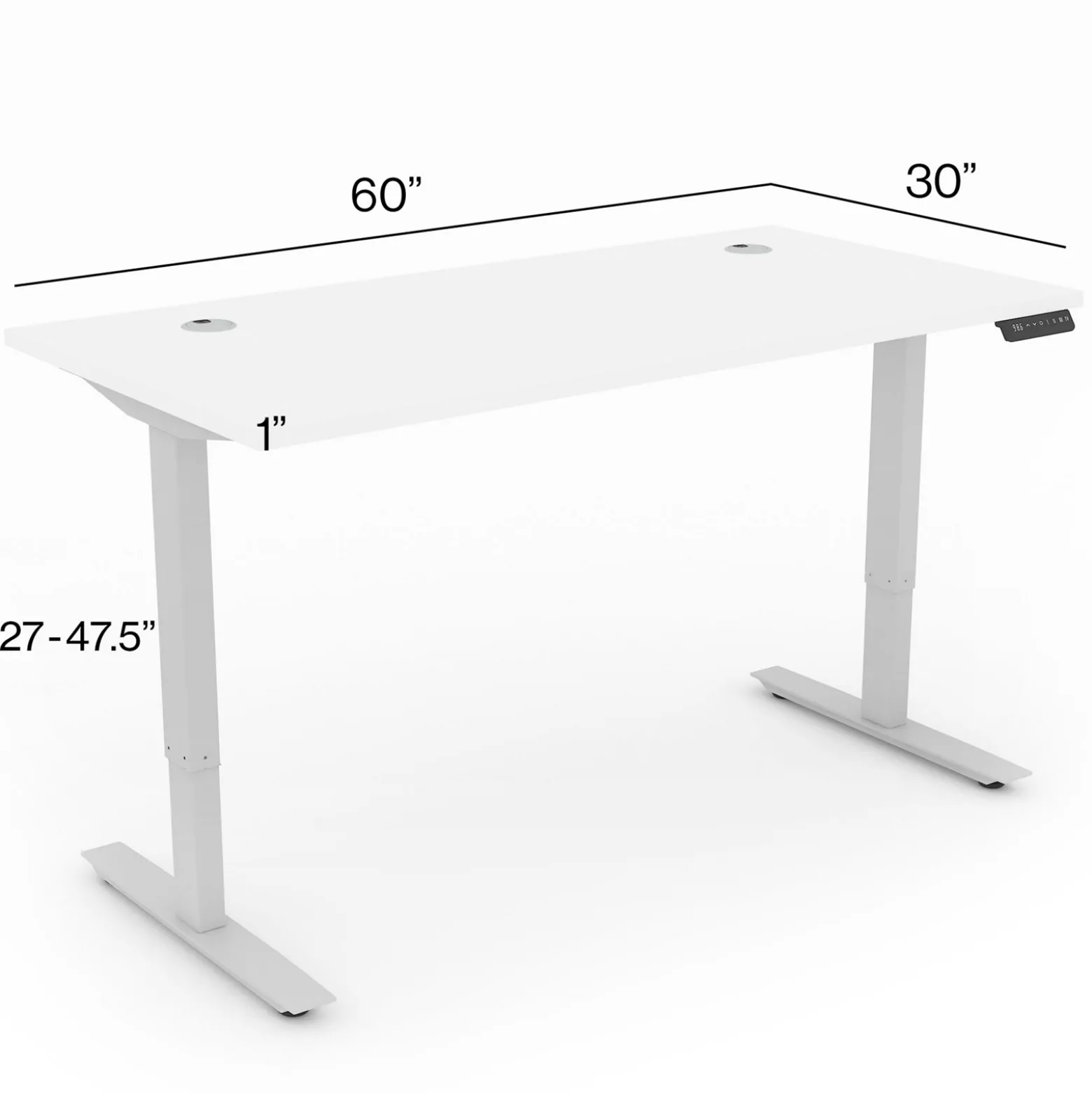 Upward Height Adjustable Standing Desk - 60"Wx30"D