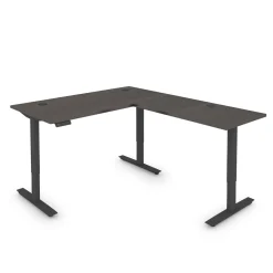 Upward Reversible Height Adjustable L-Shaped Standing Desk - 60"W x 72"D