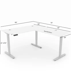 Upward Reversible Height Adjustable L-Shaped Standing Desk - 60