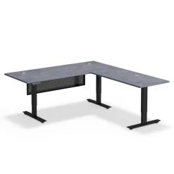Upward Reversible Height Adjustable L-Shaped Standing Desk with Modesty Panel - 72