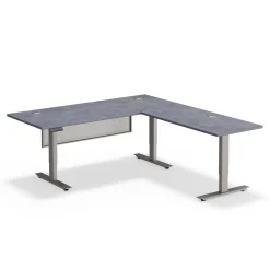 Upward Reversible Height Adjustable L-Shaped Standing Desk with Modesty Panel - 72