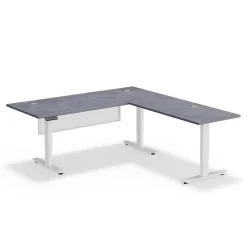 Upward Reversible Height Adjustable L-Shaped Standing Desk with Modesty Panel - 72