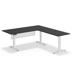 Upward Reversible Height Adjustable L-Shaped Standing Desk with Modesty Panel - 72