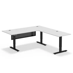 Upward Reversible Height Adjustable L-Shaped Standing Desk with Modesty Panel - 72