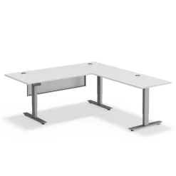 Upward Reversible Height Adjustable L-Shaped Standing Desk with Modesty Panel - 72
