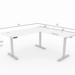 Upward Reversible Height Adjustable L-Shaped Standing Desk - 72