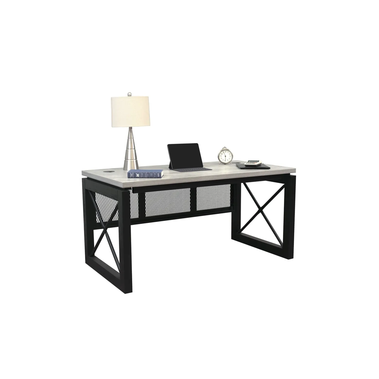 Urban 60" Desk Set with Open Bookshelf and Drawer Storage