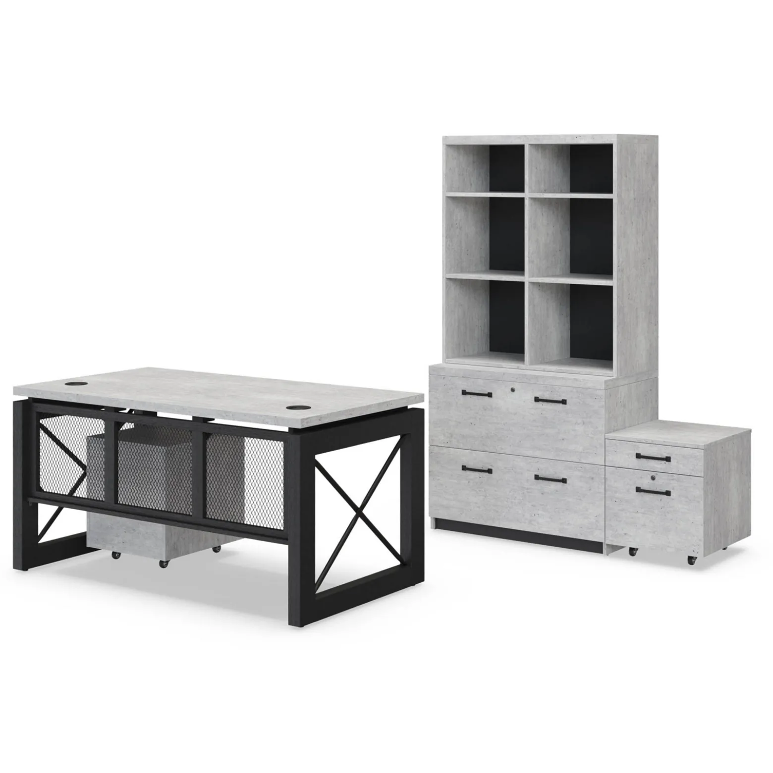 Urban Compact Office Set with Bookcase and Storage Files