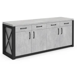 Urban Four Drawer Storage Credenza - 72W x 21D