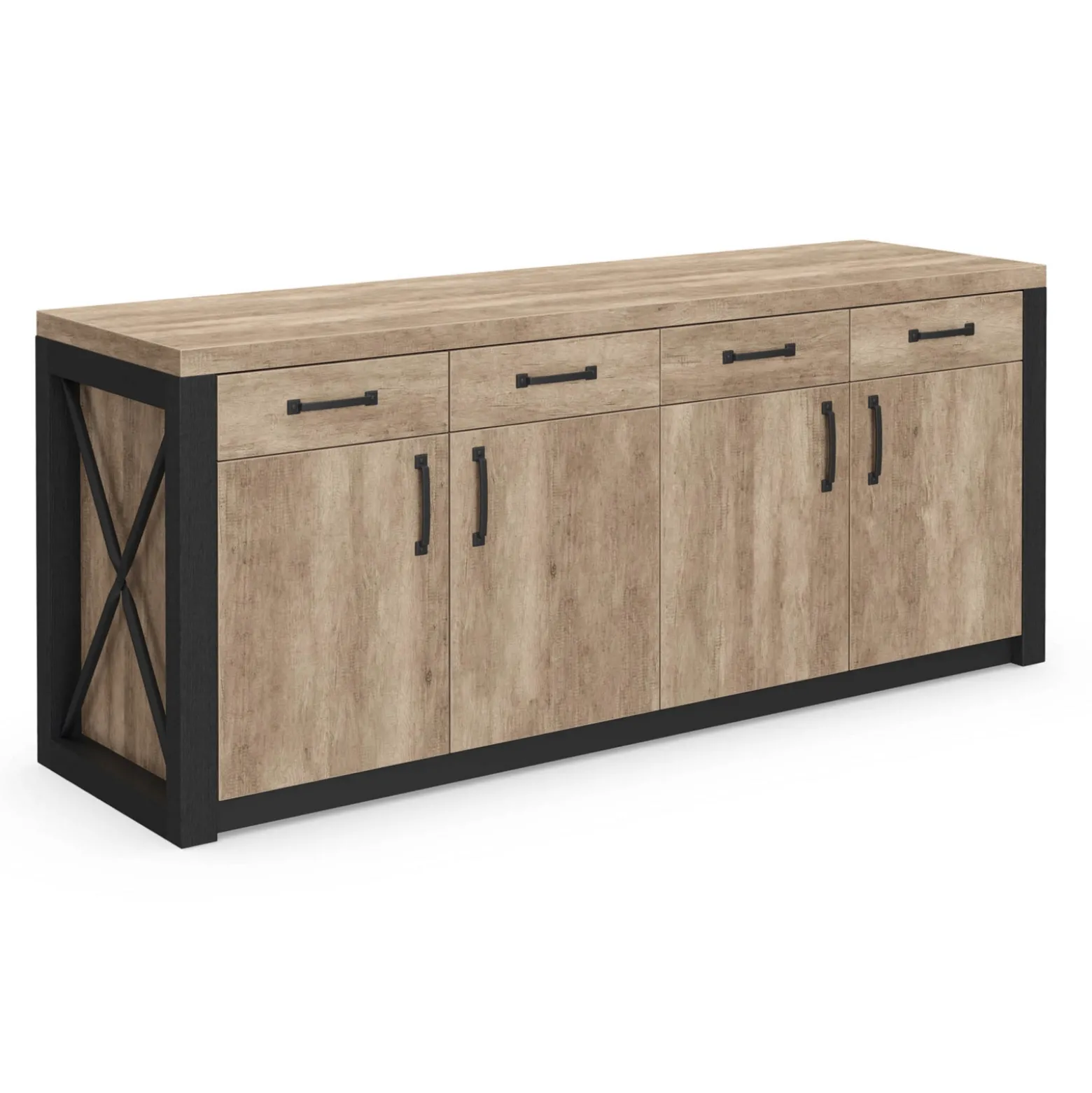 Urban Four Drawer Storage Credenza - 72W x 21D