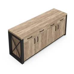 Urban Four Drawer Storage Credenza - 72W x 21D