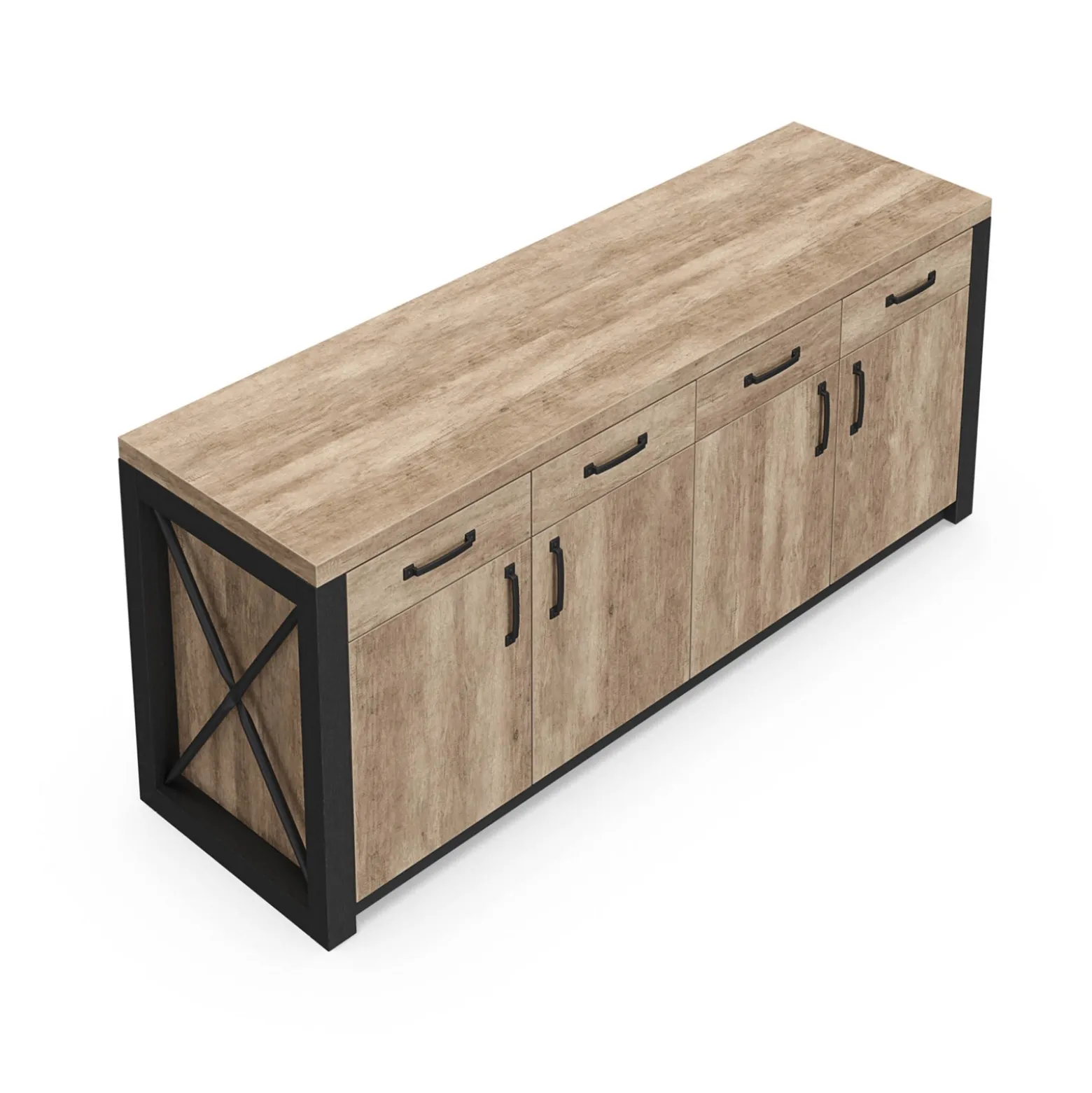 Urban Four Drawer Storage Credenza - 72W x 21D