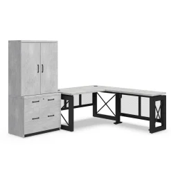 Urban L-Desk with Left Return Office Suite with Storage