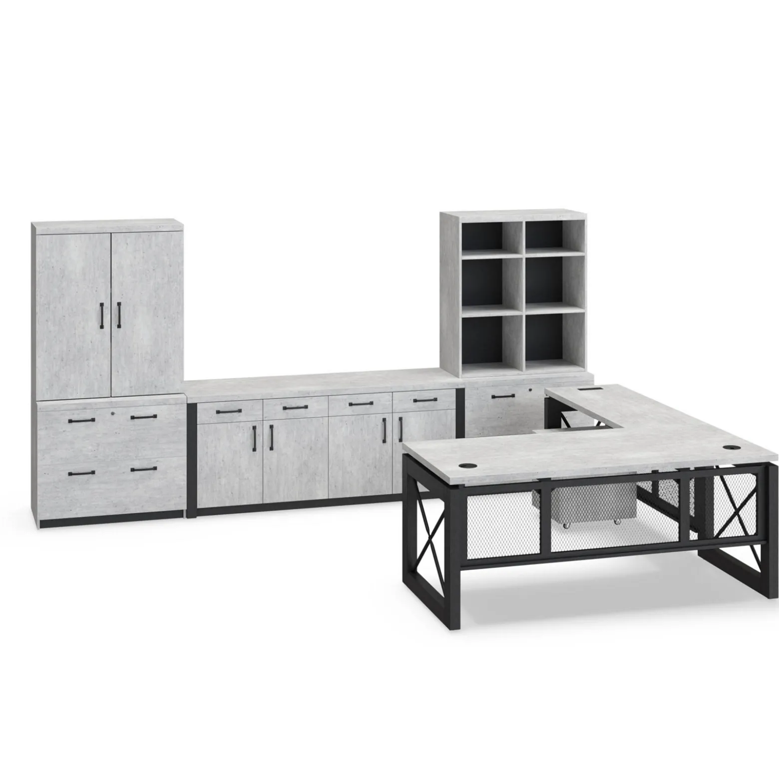 Urban L-Desk with Storage Set