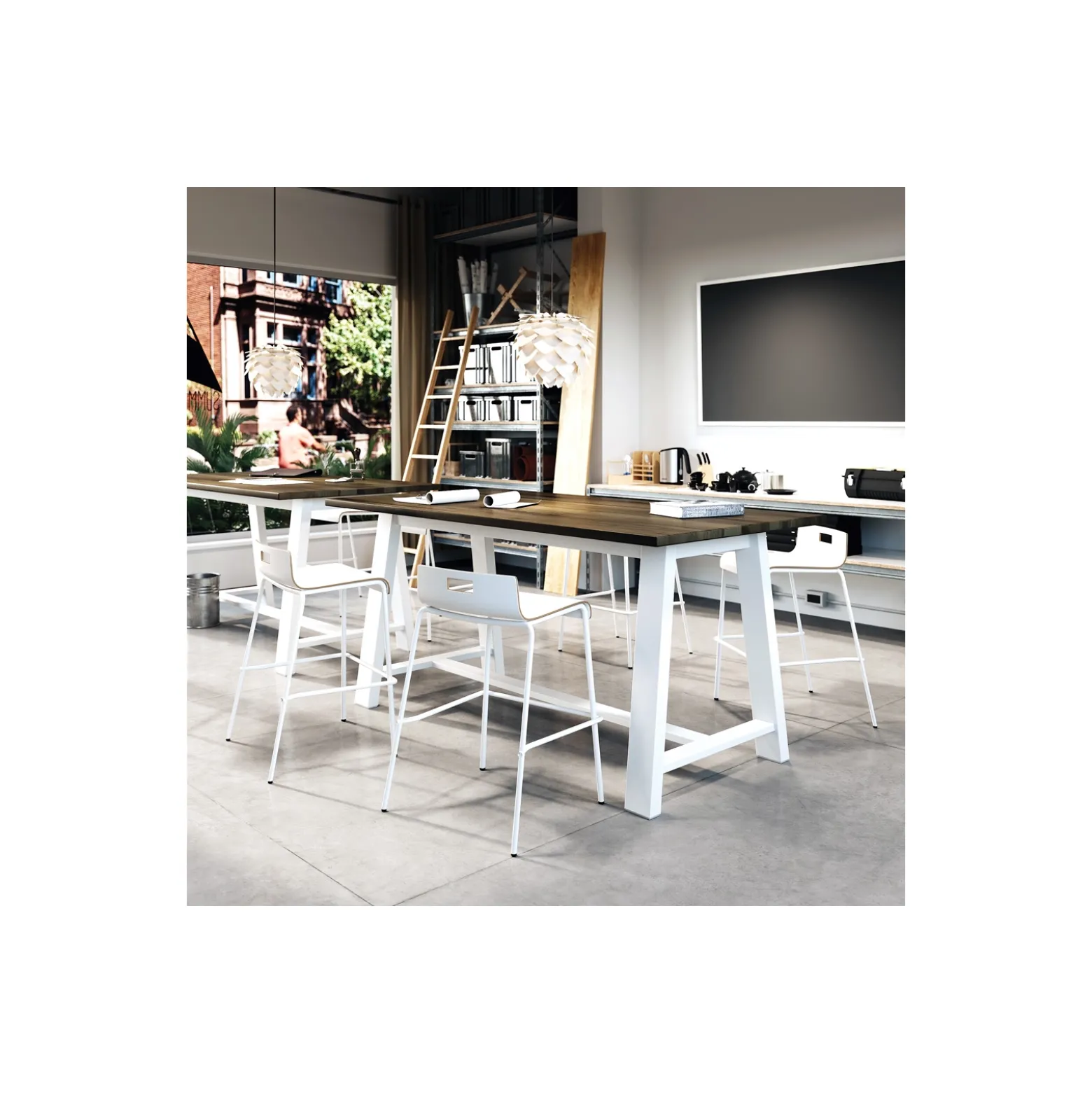 Urban Loft Collaborative Standing Height Table - 84"Wx41"H