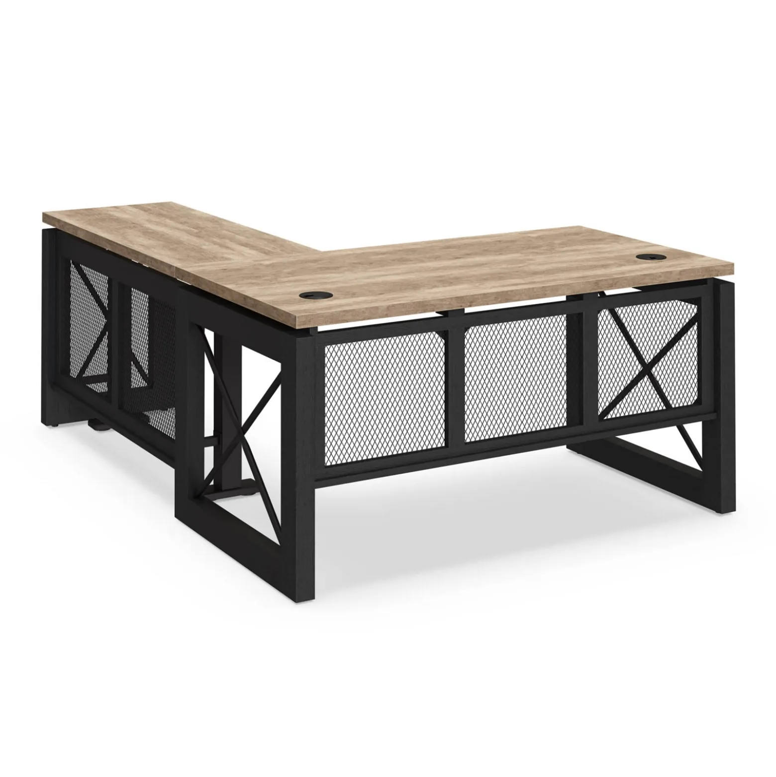 Urban L-Shaped Desk with Adjustable Height Right Return - 60"W x 80"D