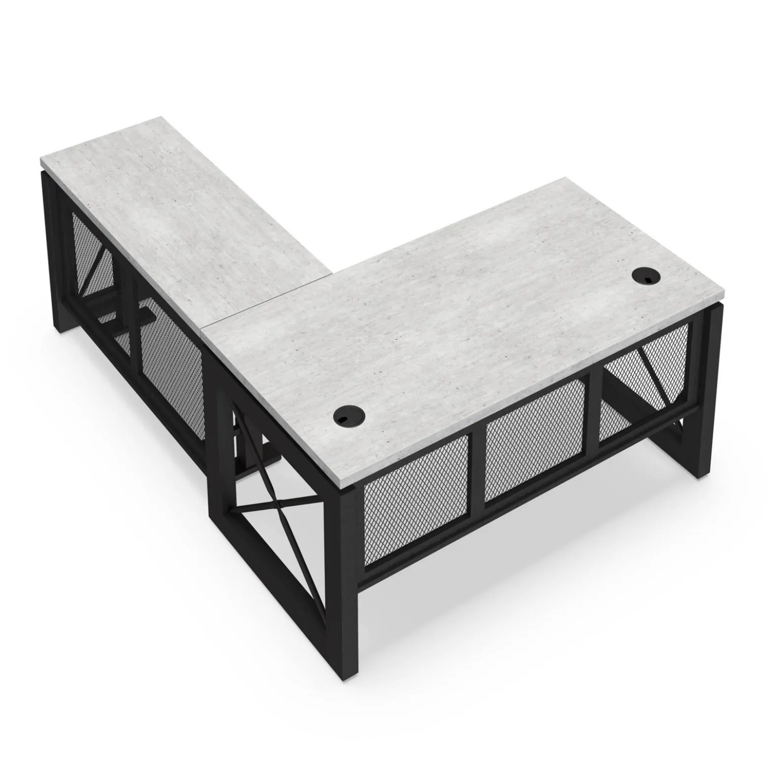 Urban L-Shaped Desk with Adjustable Height Right Return - 60"W x 80"D