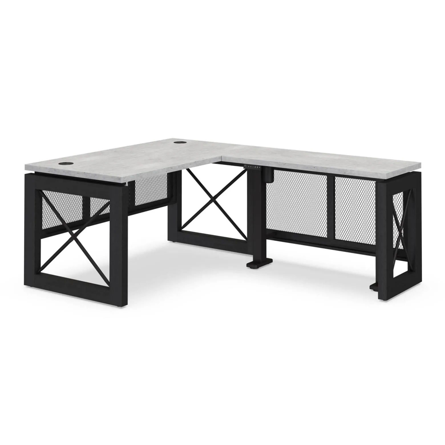 Urban L-Shaped Desk with Adjustable Height Right Return - 60"W x 80"D