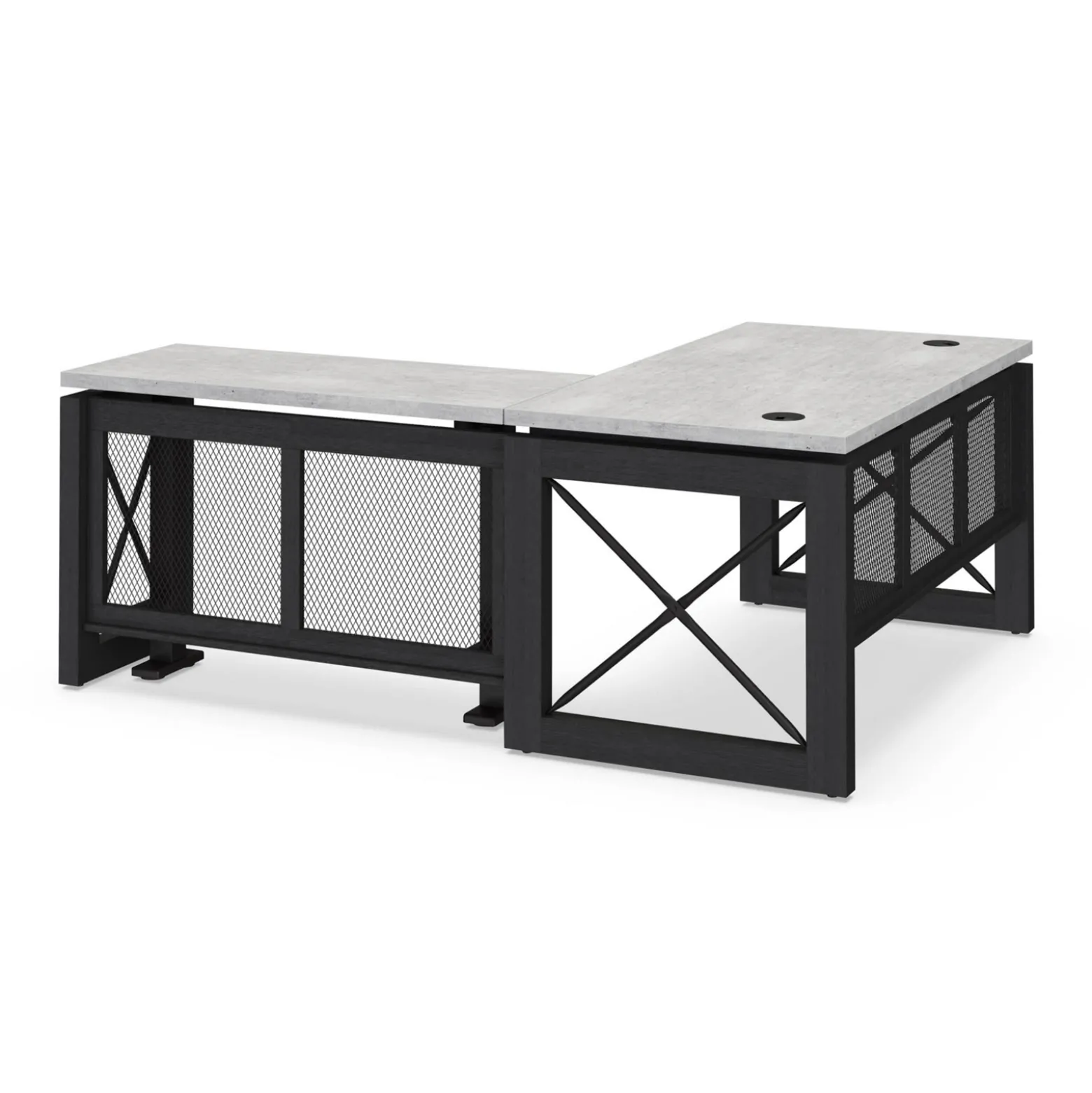 Urban L-Shaped Desk with Adjustable Height Right Return - 60"W x 80"D