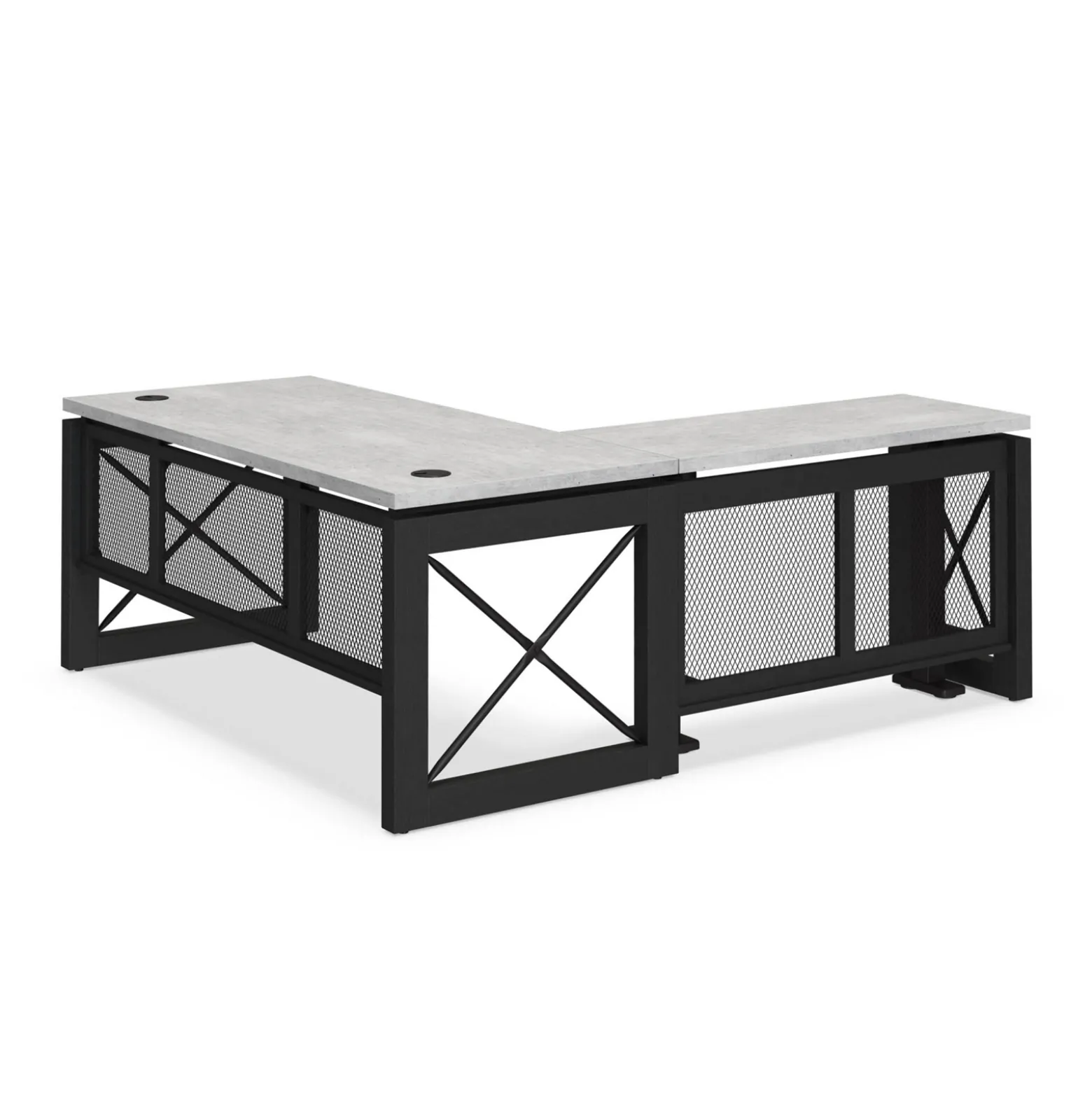 Urban L-Shaped Desk with Adjustable Height Left Return - 72"Wx80"D