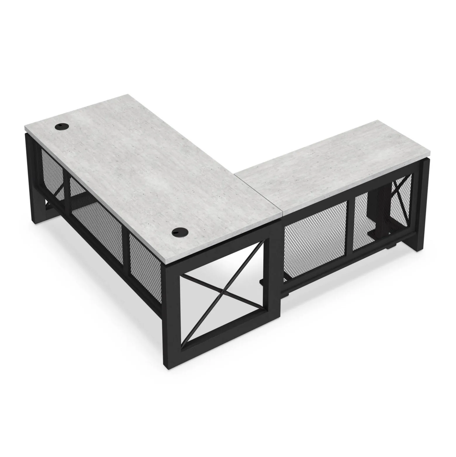 Urban L-Shaped Desk with Adjustable Height Left Return - 72"Wx80"D