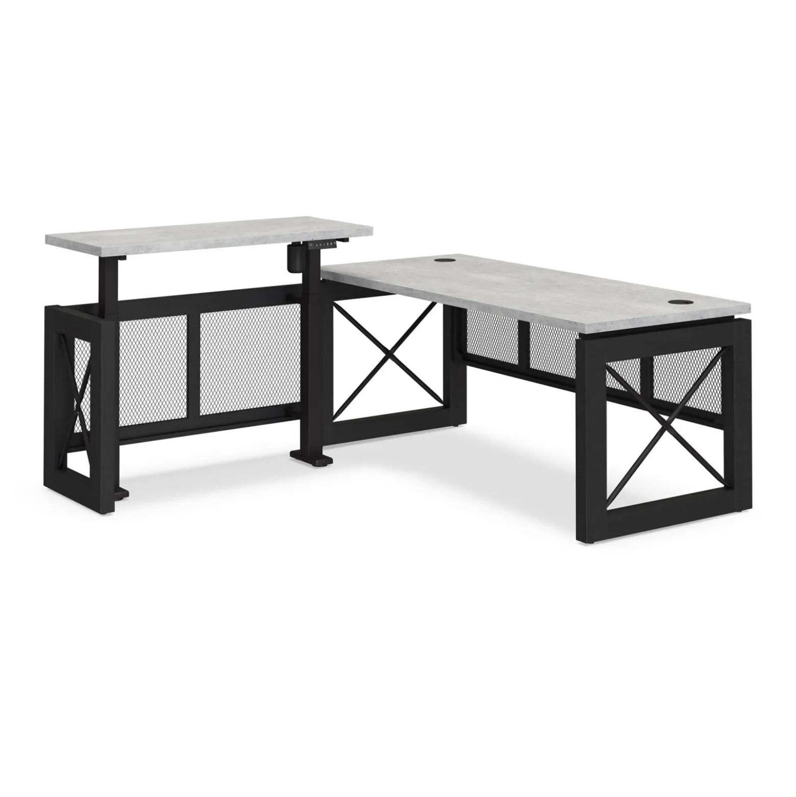 Urban L-Shaped Desk with Adjustable Height Left Return - 72"Wx80"D