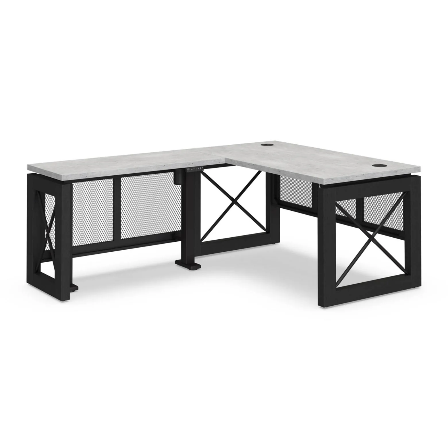Urban L-Shaped Desk with Height Adjustable Standing Left Return - 60"W x 80"D