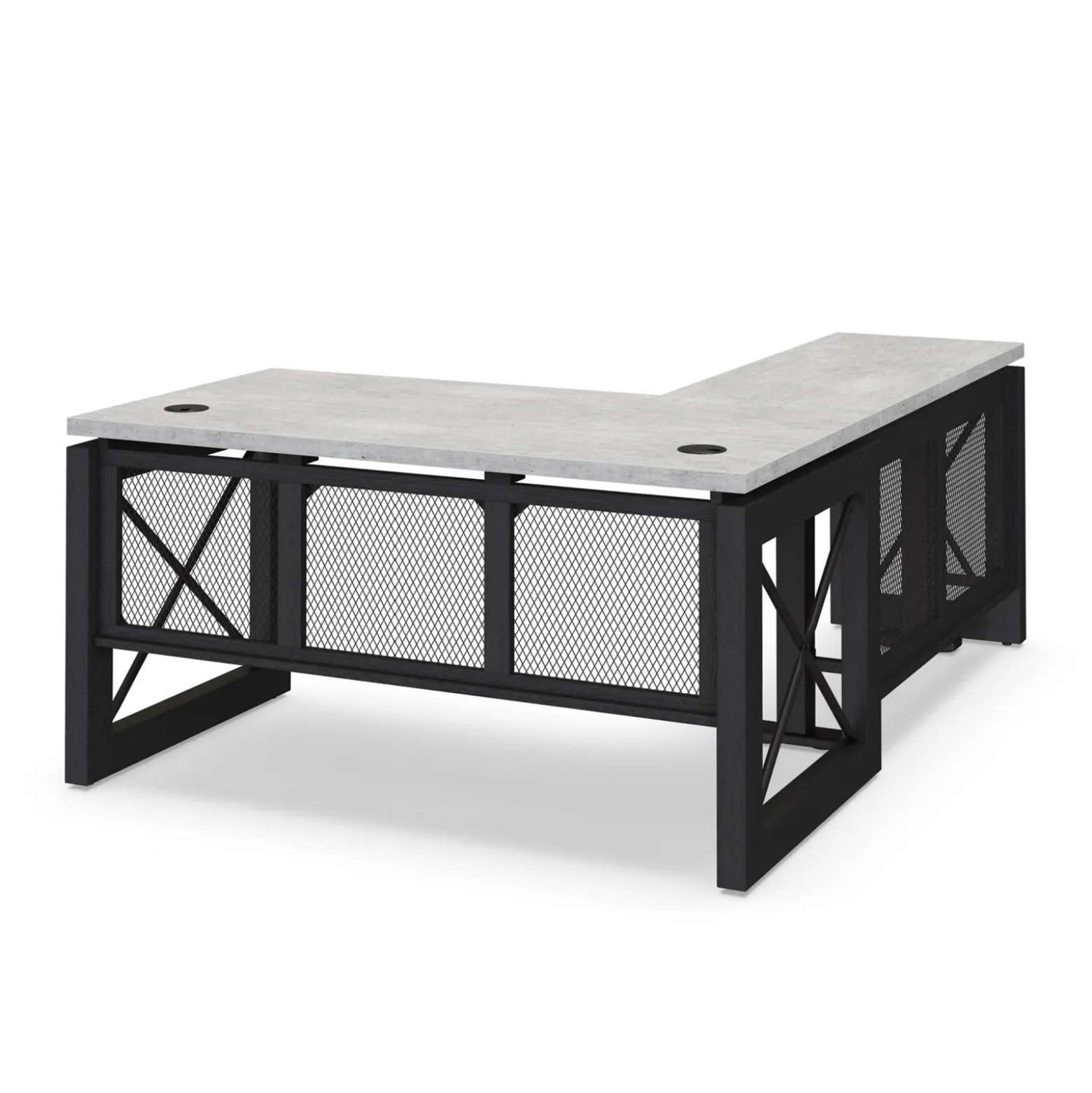 Urban L-Shaped Desk with Height Adjustable Standing Left Return - 60"W x 80"D