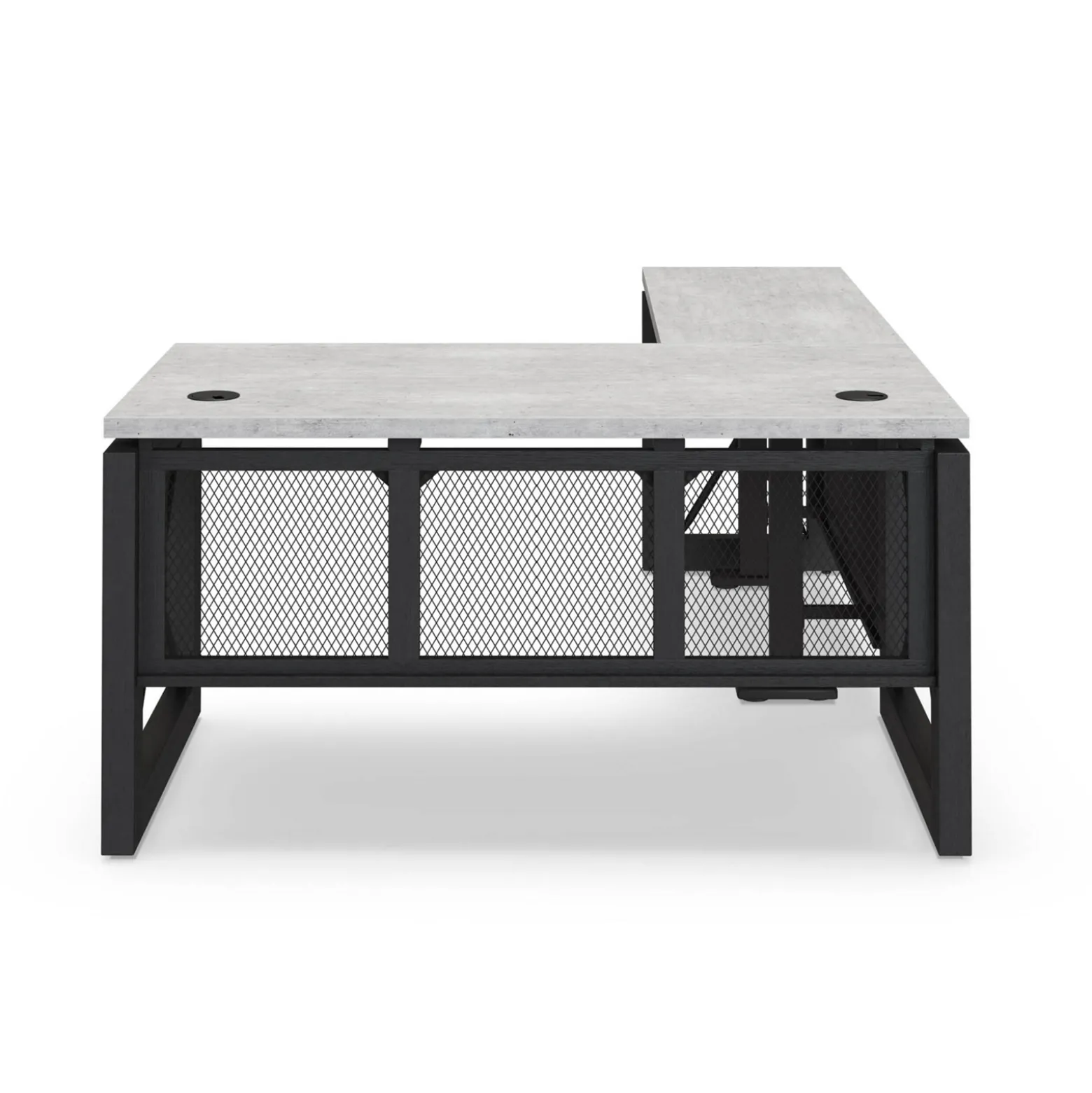 Urban L-Shaped Desk with Height Adjustable Standing Left Return - 60"W x 80"D