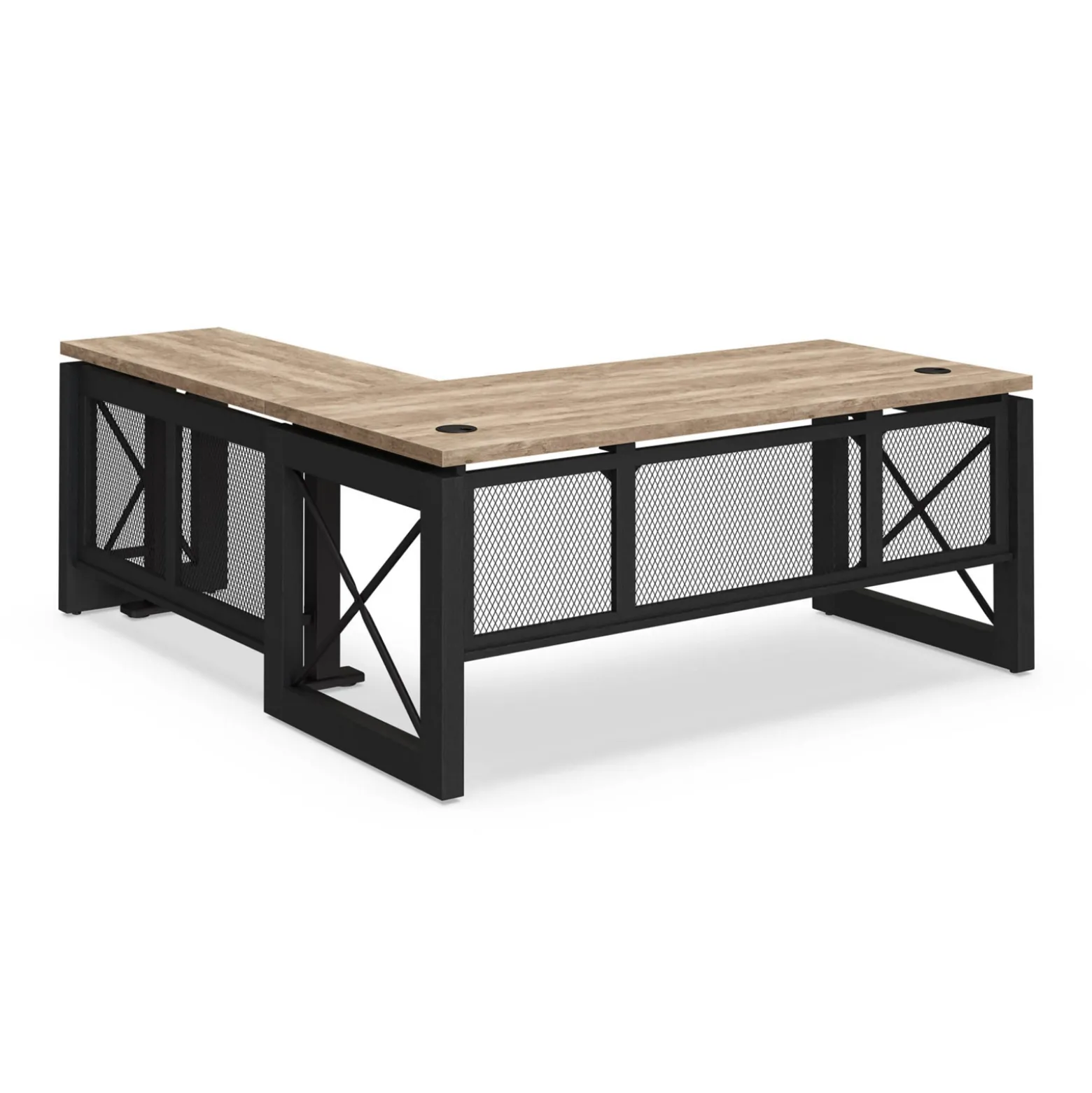 Urban L-Shaped Standing Desk with Height Adjustable Right Return -72"Wx80"D