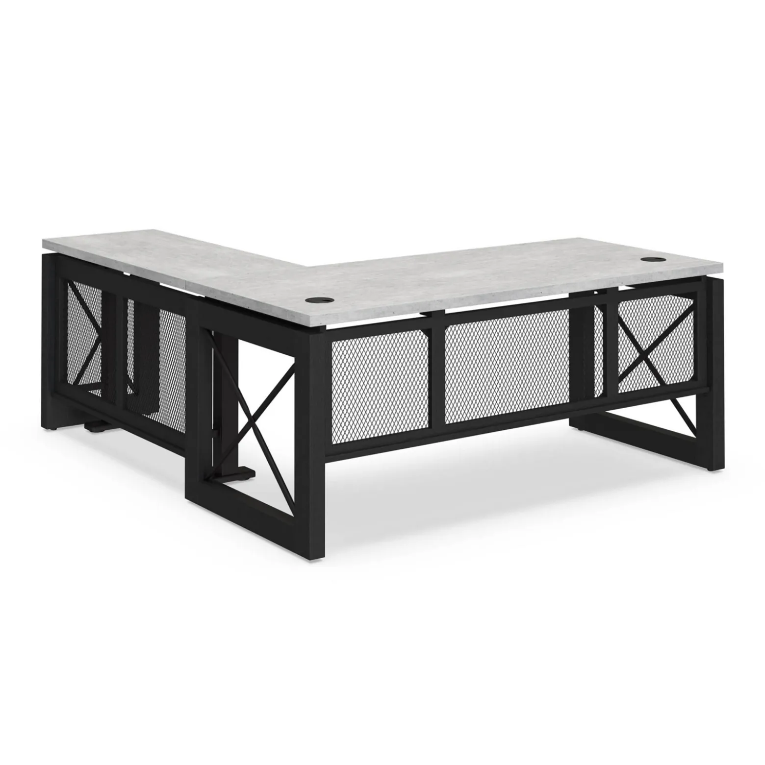Urban L-Shaped Standing Desk with Height Adjustable Right Return -72"Wx80"D