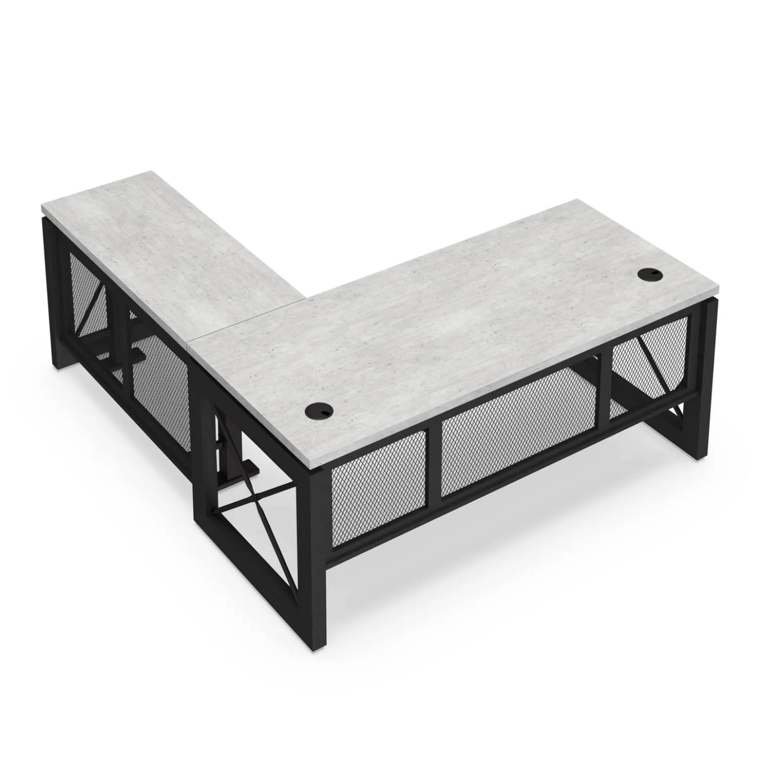 Urban L-Shaped Standing Desk with Height Adjustable Right Return -72"Wx80"D