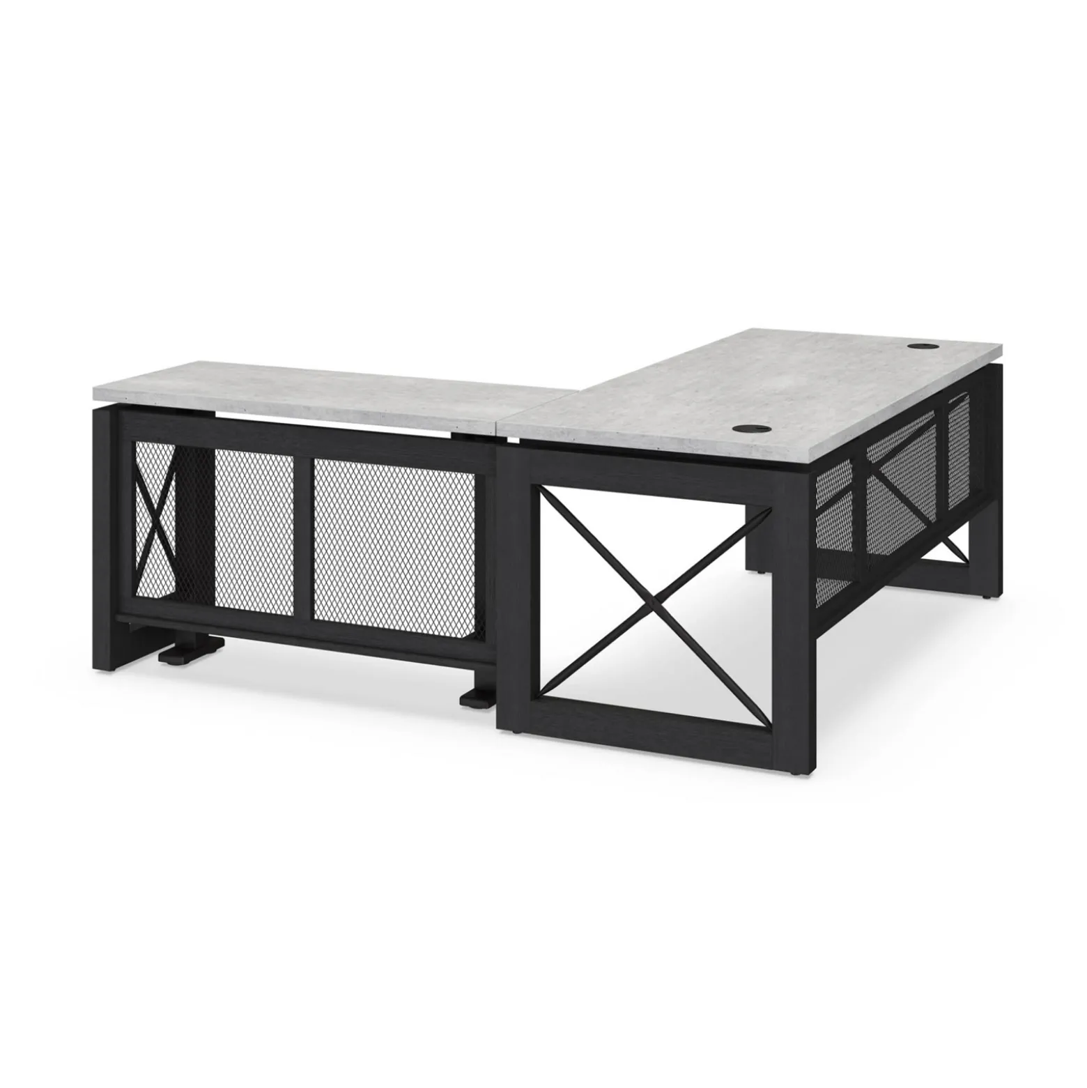 Urban L-Shaped Standing Desk with Height Adjustable Right Return -72"Wx80"D