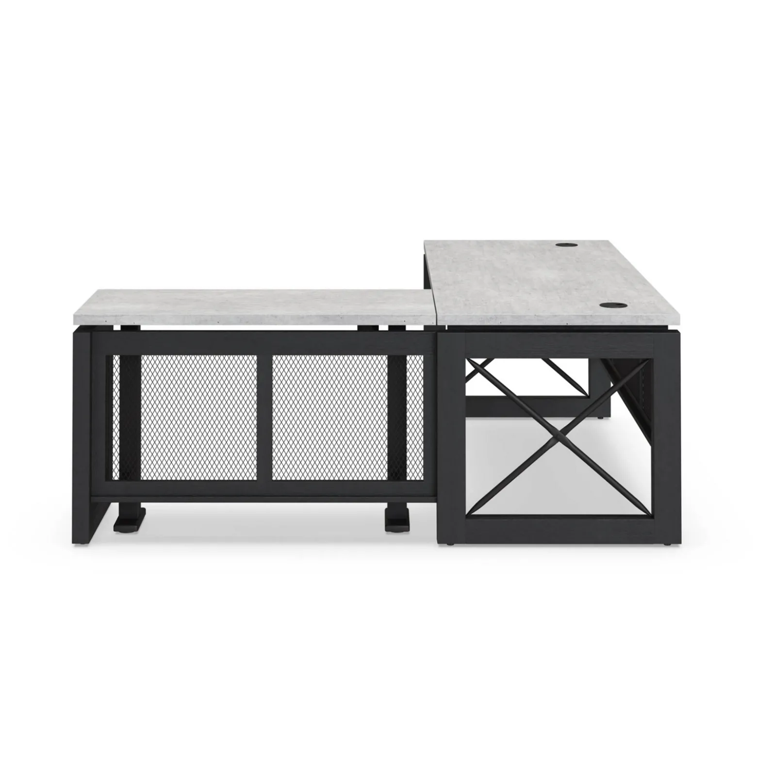 Urban L-Shaped Standing Desk with Height Adjustable Right Return -72"Wx80"D