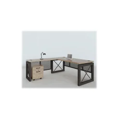 Urban Reversible L-Shaped Desk with Pedestal - 72"W x 80"D