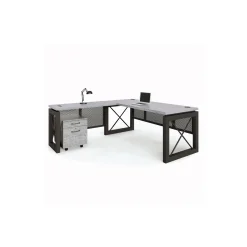 Urban Reversible L-Shaped Desk with Pedestal - 72