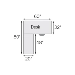 Urban Reversible L-Shaped Desk with Pedestal - 60"W x 32"D
